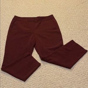 LOFT Burgundy Red Marisa Cropped Trousers